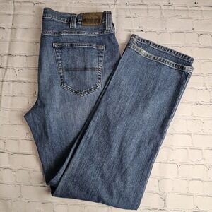 Denver Hayes Denim Jeans Size 38X32 Medium Wash‎ Straight Leg Stretch Flawed